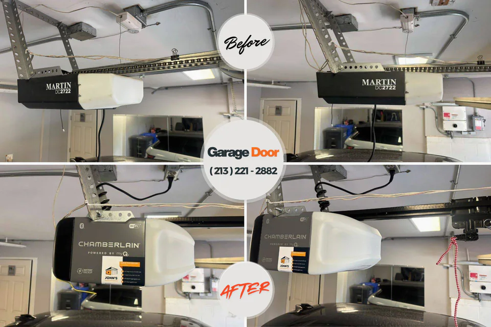 Before and after: garage door repair Pike Creek, DE